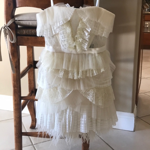 bcbg ruffled mini dress